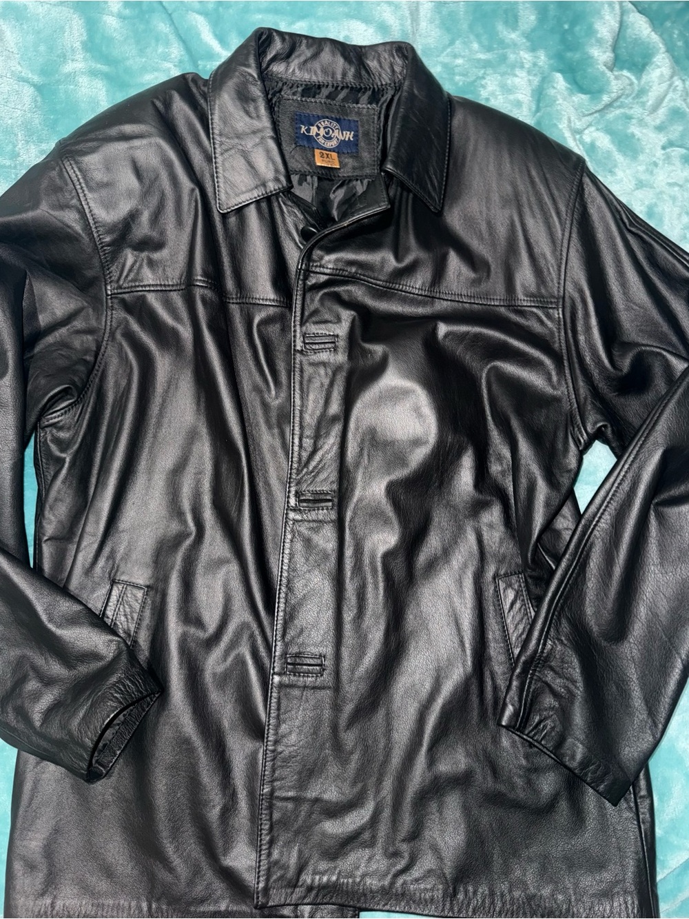 Men’s Black Leather Trench Jacket